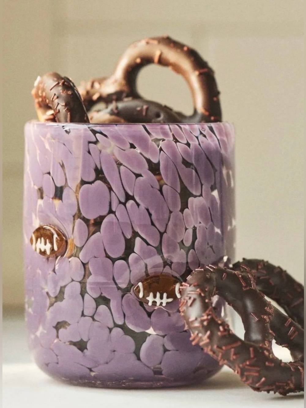 Anthropologie Icon Juice Glass, Sports Edition PURPLE NIB